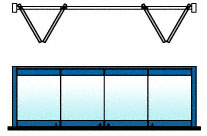 CRL Custom Color 4-Panel Bipart Overhead Track Full Bi-Fold Door Configuration