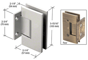 CRL Satin Nickel Vienna 074 Series Wall Mount Short Back Plate Hinge