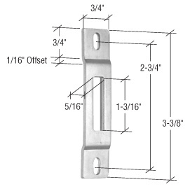 CRL 3/4" Wide Lock Keeper with 2-3/4" Screw Hole for W & F Doors