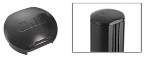CRL Matte Black Aluminum Windscreen System Round Post Cap for 180 Degree Center or End Posts