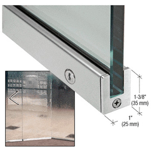 CRL Brushed Stainless 1-3/8" LH Tall Slender Profile Door Rails 35-3/4" (908 mm) Standard Length