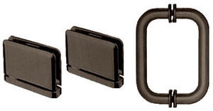 CRL Oil Rubbed Bronze Prima Shower Pull and Hinge Set