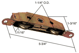 CRL Ensemble de roulettes à roulement à billes en tandem, 32 mm (1-1/4 po), acier, boîtier de 17,5 mm (11/16 po) de large