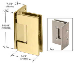 CRL Polished Brass Vienna 044 Series Wall Mount Offset Back Plate Hinge