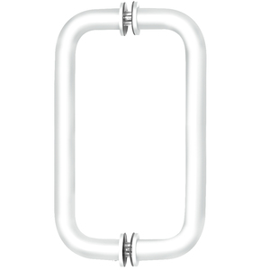 CRL White 8" BM Series Tubular Back-to-Back Pull Handle