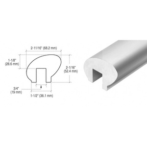 CRL-Blumcraft® Satin Anodized Custom 376 Series Elliptical Aluminum Cap Rail