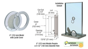CRL Satin Anodized 6" Lucite Cover Speak-Thru