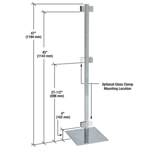 CRL Brushed Stainless F-Post 47" - Center Post