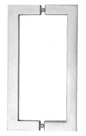 CRL Brushed Stainless 24" Glass Mounted Square Tube Style Back-to-Back Pull Handle