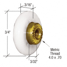 CRL 3/4" Sliding Oval Edge Shower Door Roller