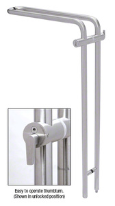 CRL 316 Brushed Stainless 42" Left Hand LLPA Series Locking Ladder Pull - Curved Exterior