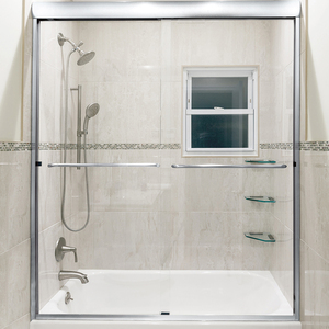 CRL Brite Anodized 60" x 80" Cottage DK Series Sliding Shower Door Kit with Metal Jambs for 3/8" Glass
