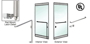 CRL-Blumcraft® Polished Stainless Right Hand Reverse Rail Mount Keyed Access "A" Exterior Bottom Securing Panic Handle