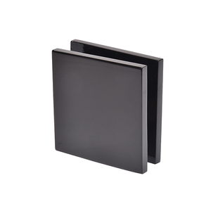 CRL Black Square Style Notch-in-Glass Fixed Panel U-Clamp