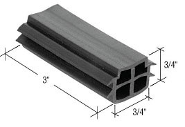 CRL Black 3" Long Sliding Glass Door Bumper