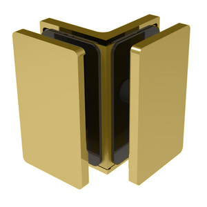 CRL Satin Brass Como Series Glass-to-Glass Bracket