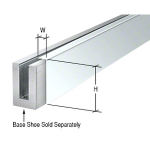 CRL Polished Stainless Custom Cladding for L56S, L21S, and L25S Series Square Aluminum Base Shoe