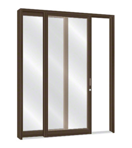 CRL-U.S. Aluminum Series 2000 Bronze Anodized Blank Multi-Panel 48" x 96" Series 2000 Narrow Stile Sliding Entrance Door