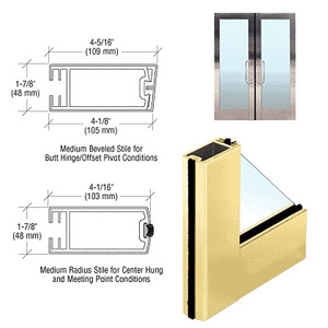 CRL 4" Satin Brass Medium Stile Clad Full Framed Door