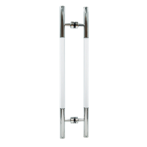 CRL Polished Stainless 24-1/2" Overall Length Glass Mounted Ladder Style Pull Handle with Acrylic Semi-Inserts