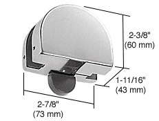 CRL Brushed Stainless PTH Series Top Transom Door Stop Patch Fitting