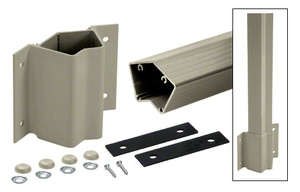 CRL 48" Beige Gray Inside 135 Degree Fascia Mount Post Kit for 200, 300, 350, and 400 Series Rails