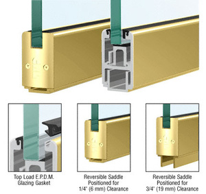 CRL Custom Length Satin Brass 2-5/16" Low Profile Sidelite Rail With Saddle