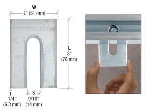 CRL 1/4" x 3" Aluminum Horseshoe Shims