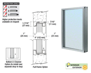 CRL Satin Anodized Aluminum Narrow Inset Frame Exterior Glazed Vision Window