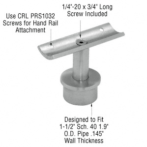 CRL Brushed Stainless 1.9" Round Post P-Series 180 Degree Fixed Standoff Saddle