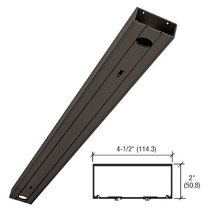 CRL-U.S. Aluminum Bronze Anodized 2" x 4-1/2" 451 Series Header Prepped for Center Hung Overhead Concealed Closers