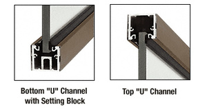 CRL Oil Rubbed Bronze Custom Length U-Channel with Roll-In Top Load Gasket
