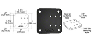 CRL Black 5" x 5" Offset Base Plate