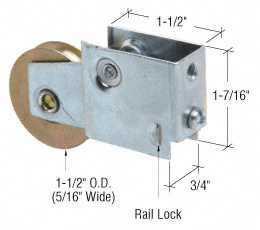 CRL 1-1/2" Steel Sliding Glass Door Roller with 3/4" Wide Housing