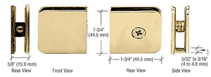 CRL Ultra Brass Traditional Style Fixed Panel U-Clamp