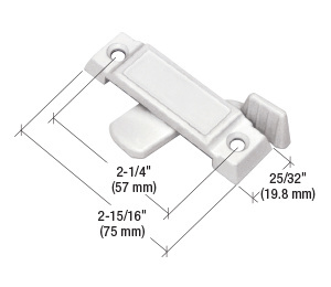 CRL White Sliding Window Lock with 2-1/4" Screw Holes and 1/2" Latch Projection