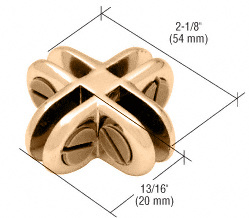 CRL Brass Four-Way 90 Degree Display Connector