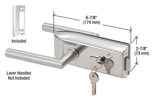 CRL Polished Stainless Glass Mounted Latch with Lock and Thumbturn