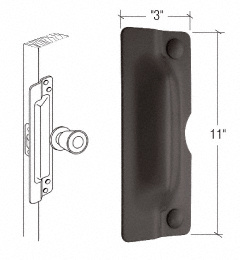 CRL 11" Bronze Latch Shield for Flush Mounted Doors