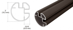 CRL AWS Kit de poteau d'angle, 90º, 6,12 m (241 po) de long, 76 mm (3 po) de diamètre, coloris bronze mat