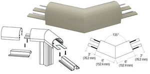 CRL Beige Gray 300 Series Top Cap 135º Corner