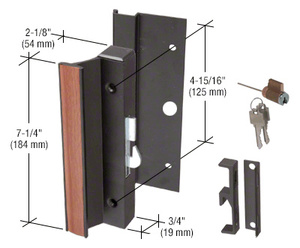 CRL Black Keyed Hook-Style Surface Mount Handle 4-15/16" Screw Holes for Arcadia® Doors