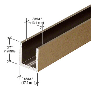 CRL Antique Brass 1/2" Fixed Panel Shower Door Deep U-Channel - 95"