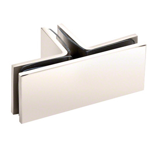 CRL Polished Nickel Square 90 Degree Glass-to-Glass T-Juntion Clamp