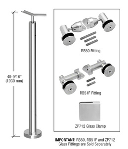 CRL Polished Stainless 42" P7 Series 135 Degree Angle Post Railing Kit No Fittings