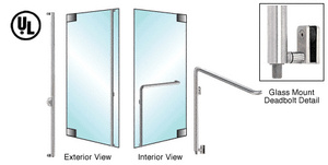 CRL-Blumcraft® Brushed Stainless Left Hand Reverse Glass Mount Keyed Access 'F' Exterior Bottom Securing Deadbolt Handle