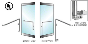 CRL-Blumcraft® Polished Stainless Left Hand Reverse Rail Mount Keyed Access "E" Exterior Bottom Securing Electronic Egress Control Handle