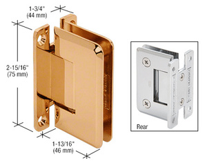 CRL Gold Plated Trianon 037 Series Wall Mount 'H' Back Plate Hinge