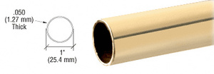 CRL Polished Brass 1" Diameter Round .050" Tubing - 216"