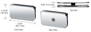 CRL Polished Chrome 180 Degree Junior Traditional Style Fixed Glass-to-Glass Clamp for 1/4" Glass